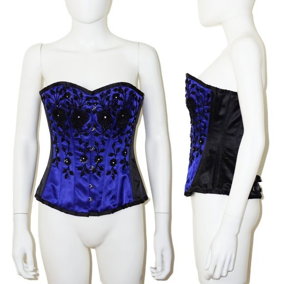 Handmade Beaded Embellished Lace Up Corset - Picture 1 of 5